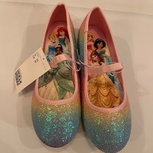 New Girls Glittery Disney Princess Ballet Shoes | Size 2.5 | Brand New
